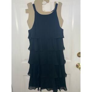 LBD Little Black Dress SL Fashions Size 10 Tiered Ruffles Very Flattering